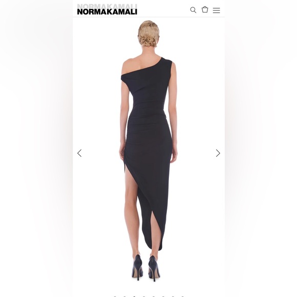 Norma Kamali Drop Shoulder Side Drape Gown Black Size S / 36 - Picture 1 of 7